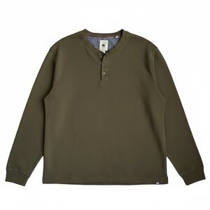 Copper & Oak Olive Long Sleeve Henley Shirt